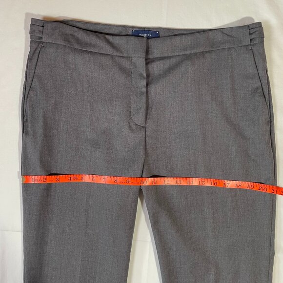 Incotex Wool Pants Gray Straight Leg Cuffs Military Inspired Size 12 - Picture 9 of 16